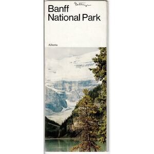 Vintage Banff National Park Map Brochure Canada Alberta Ephemera